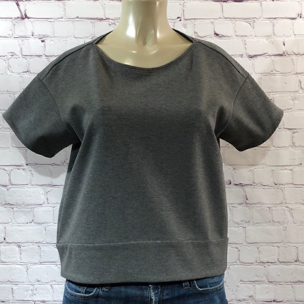 BCBGMAXAZRIA Grey Tian Ponte Shirt